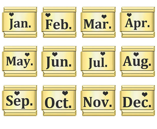 Monats-Charms (Januar–Dezember)